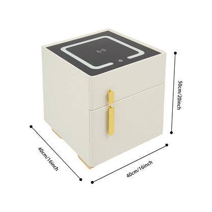 Smart Nightstand w/ Drawer & Safe Wireless Charging Nightstand