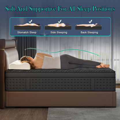 12/14Inch Memory Foam Spring Mattress Single/Double/Queen/King Sizes Boxed Mattress Medium Firmness