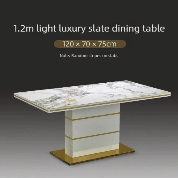 Luxury Gold Marble Square Dining Table Set 4 Chairs or 6 Chairs