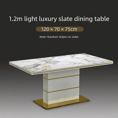 Luxury Gold Marble Square Dining Table Set 4 Chairs or 6 Chairs