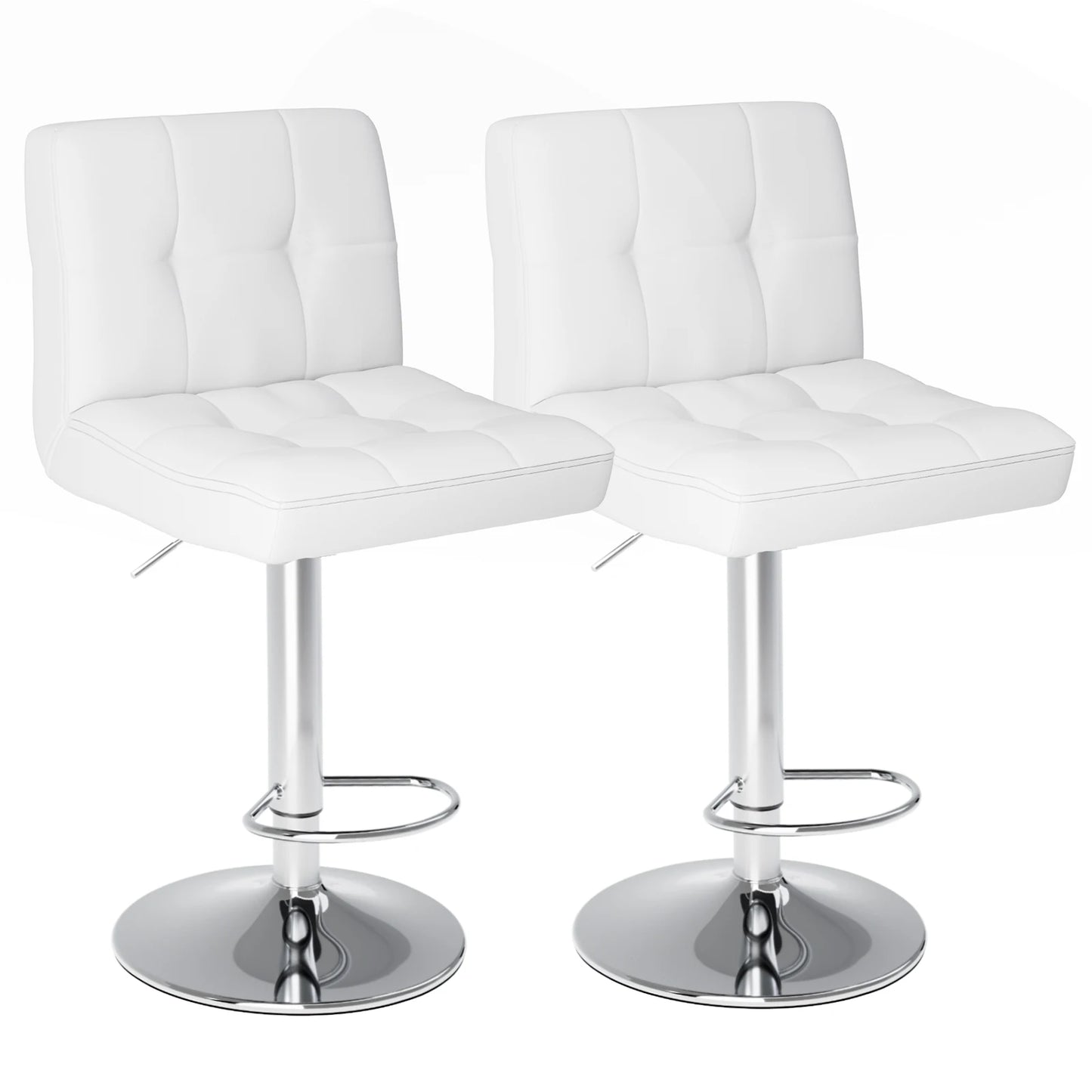 Adjustable Leather Bar Stools Set of 2