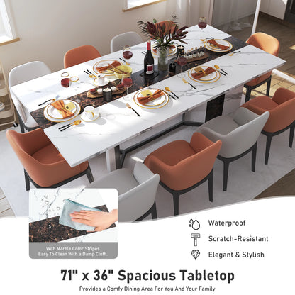 71In Large Rectangular White Dining Table for 4 5 6 8 10 People,