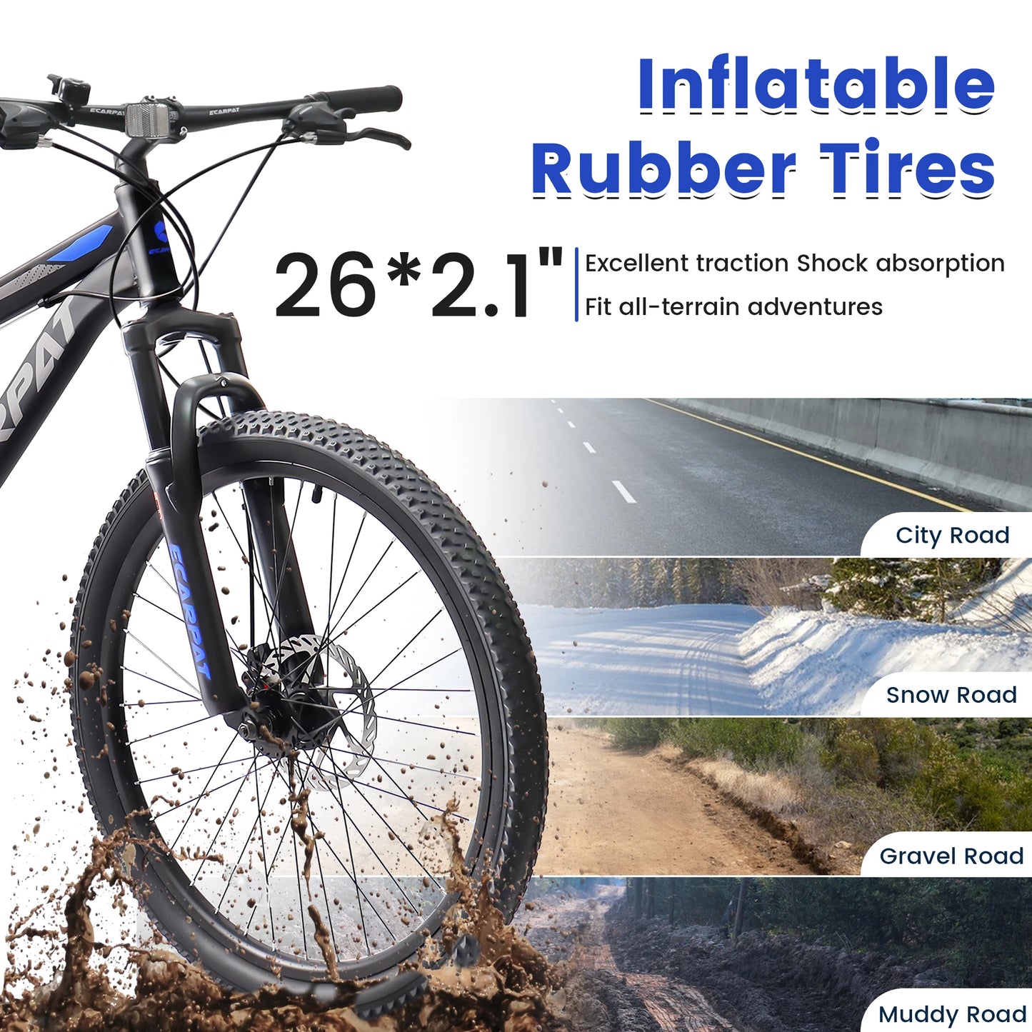 Dual Full Suspension Mountain Bike 24/26/27.5 Inch, Mens Women  21-Speed Disc Bicycles