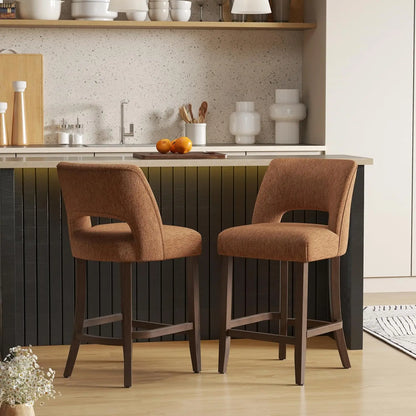 Upholstered Modern Counter  Height Bar Stools (2)