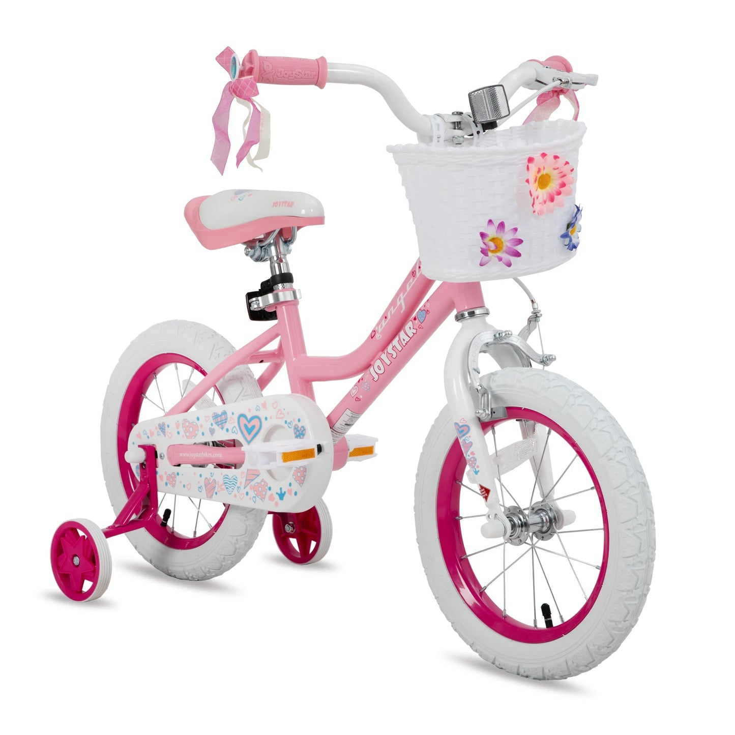 Colorful Girls Bike with Basket & Training Wheels 4 sizes 12 14 16 18