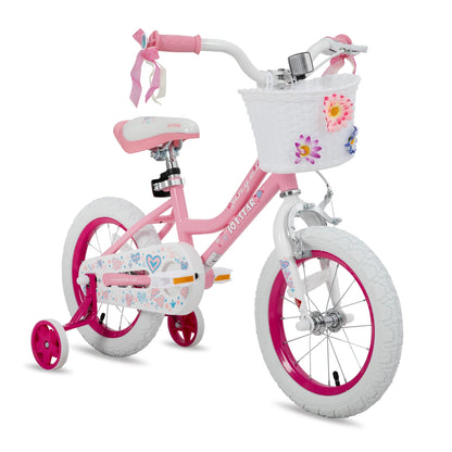 Colorful Girls Bike with Basket & Training Wheels 4 sizes 12 14 16 18